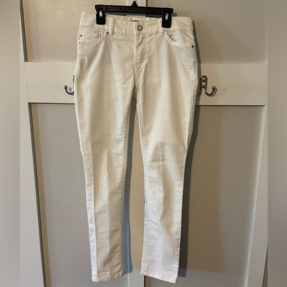 White House Black Market Straight Leg White Jeans